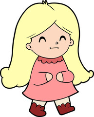cartoon happy girl