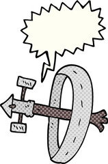 freehand drawn comic book speech bubble cartoon space station