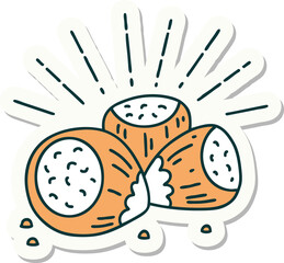 sticker of a tattoo style hazelnuts