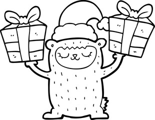 cartoon christmas bear