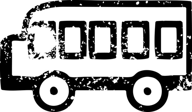 school bus distressed icon symbol