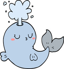 cartoon whale spouting water