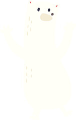 hand drawn quirky cartoon polar bear