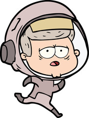 cartoon tired astronaut