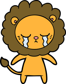 crying cartoon lion