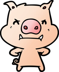 angry cartoon pig