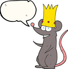 freehand drawn speech bubble cartoon rat king