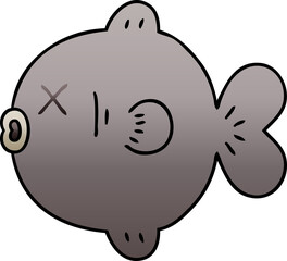 gradient shaded quirky cartoon fish