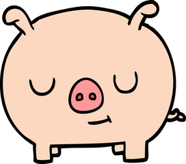 cartoon doodle happy pig