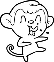 crazy cartoon monkey dancing