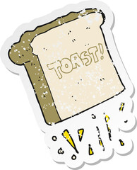 retro distressed sticker of a cartoon toast