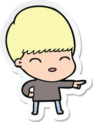 Obraz premium sticker of a happy cartoon boy
