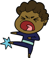 cartoon furious man