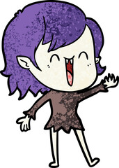 cute cartoon happy vampire girl