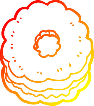 recommend clip art: warm gradient line drawing of a cartoon biscuit