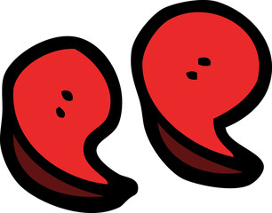 cartoon doodle quotation marks