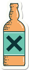 sticker of tattoo in traditional style of a bottle