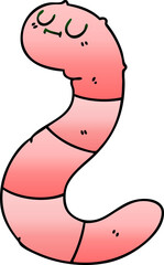 gradient shaded quirky cartoon worm