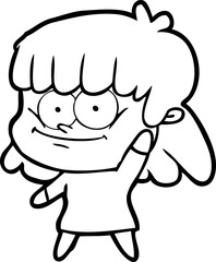 cartoon girl smiling