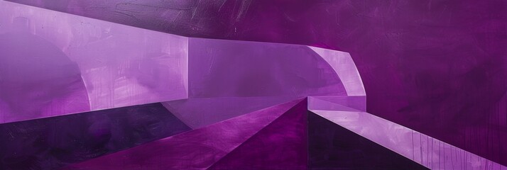 A minimalist abstract in a rich purple, with geometric shapes that seem to ebb and flow like viscous liquid, creating a sense of depth and movement