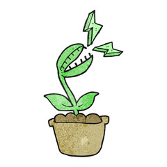 freehand drawn texture cartoon venus fly trap © lineartestpilot