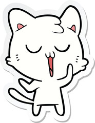 sticker of a cute cartoon cat