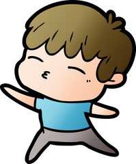 cartoon curious boy