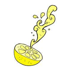 freehand drawn comic book style cartoon lemon