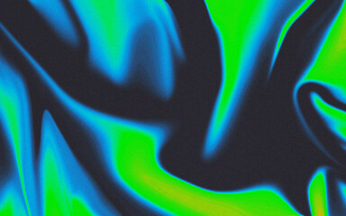 Abstract retro grunge texture. Y2k grainy acid gradient background. Futuristic backdrop with film dust texture and black, green and blue gradient colors. Rough colored illustration.