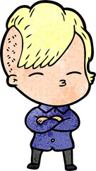 cartoon squinting girl