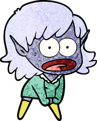 cartoon shocked elf girl