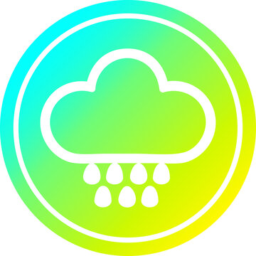 rain cloud circular icon with cool gradient finish