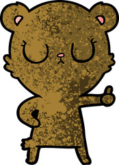 peaceful cartoon bear cub