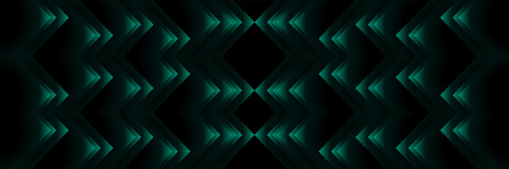 abstract magical technical futuristic background with geometric elements, dark atmosphere, geometric technology design in black and dark green, dark wallpaper, seamless geometric pattern in 3d	