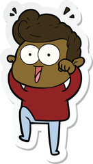sticker of a cartoon man