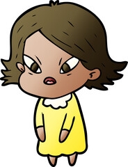 cartoon stressed woman