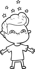 happy cartoon boy