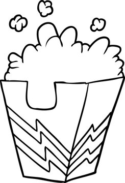 recommend clip art: line drawing of a box of popcorn
