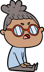 cartoon annoyed woman