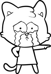cartoon crying cat