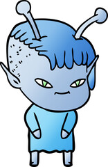 cute cartoon alien girl