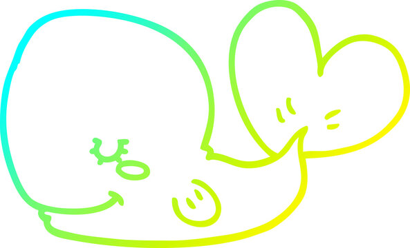 recommend clip art: cold gradient line drawing of a cartoon whale