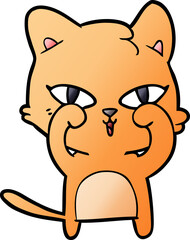 cartoon cat rubbing eyes