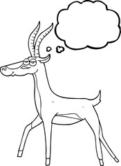 freehand drawn thought bubble cartoon gazelle