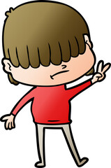 cartoon boy with untidy hair