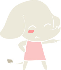 cute flat color style cartoon elephant