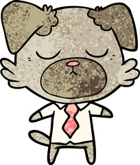 cute cartoon dog wearing office shirt