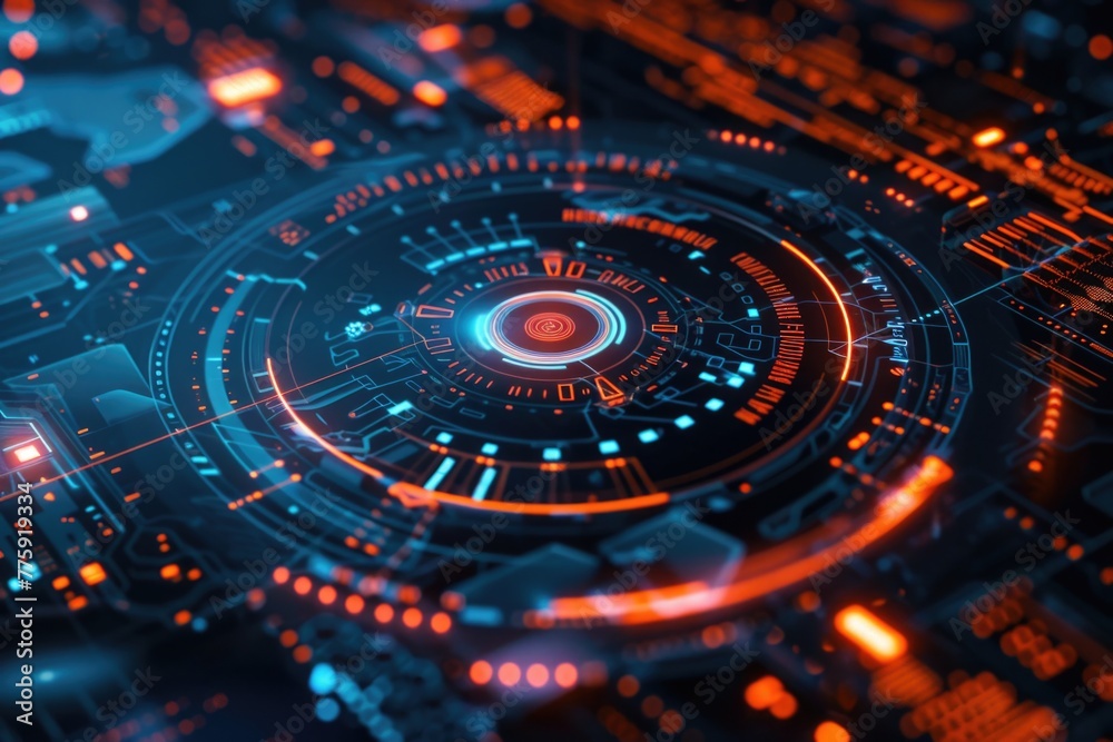 Aufkleber detailed view of a circuit board, suitable for technology concepts