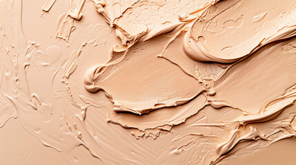 Make-up foundation smudge, creamy background, luxury graceful beige texture background