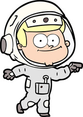 happy astronaut cartoon © lineartestpilot